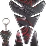 Gas Tank Pad Protector with key chain Decal Sticker Motorcycle Motor Bike - Honda Black Red CBR 600 RR CBR 1000 CBR 650 VFR Fireblade