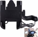 Metal Mobile Holder for Motorcycle With Charger Mirror Fitting - Image 2