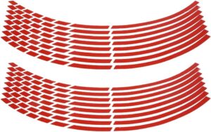 Reflective Motorcycle Rim Stripe Wheel Tape Sticker / Cut Style Ring Glowing Sticker / YAMAHA / Universal - RED - Image 3