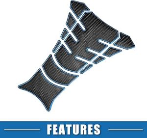 Motorcycle Tank Pad Protector Sticker PVC Rubber Black Blue