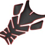 Motorcycle Tank Pad Protector Sticker PVC Rubber Black Red