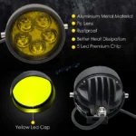 HJG 5 LED Round CREE Foglight with Yellow Cover