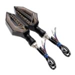 D-Shaped LED Bike Side Indicators – 18 LED KTM Style Turn Signals | Universal Fit | Yellow & Blue Light - Image 4