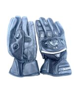 Genuine Leather Mesh Motorcycle Gloves – Summer Riding Gloves with ABS Knuckle Protection & Touch Grip